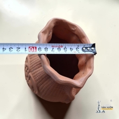Bình Gốm Đất Nung Hình Túi Lộc 22cm - Gốm Sứ Sân Vườn