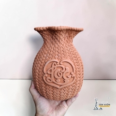 Bình Gốm Đất Nung Hình Túi Lộc 22cm - Gốm Sứ Sân Vườn
