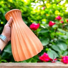 Bình Gốm Đất Nung Gân Dọc 2 Size - Gốm Sứ Sân Vườn