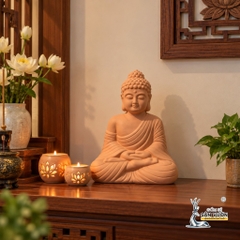 Tượng Gốm Đất Nung Hình Phật Ngồi Khoanh Chân - Gốm Sứ Sân Vườn