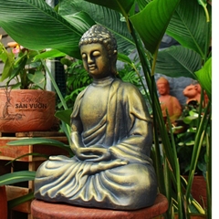 Tượng Gốm Đất Nung Hình Phật Ngồi Khoanh Chân - Gốm Sứ Sân Vườn