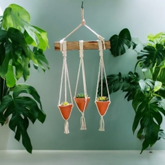 Chậu Treo Decor Gốm Đất Nung hình Bánh Ú ( Chóp Nón ) - Gốm Sứ Sân Vườn