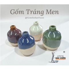 Lọ Cắm Hoa Gốm Men Mini 6cm - Gốm Sứ Sân Vườn