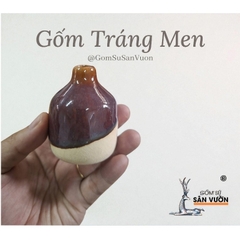 Lọ Cắm Hoa Gốm Men Mini 6cm - Gốm Sứ Sân Vườn