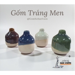 Lọ Cắm Hoa Gốm Men Mini 6cm - Gốm Sứ Sân Vườn