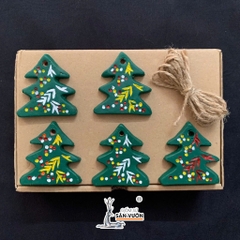 Hộp Quà Tặng Noel Handmade Bao Gồm 5 Đồ Treo Decor Noel Gốm Đất Nung Đã Trang Trí - Gốm Sứ Sân Vườn