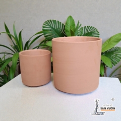 Chậu Gốm Đất Nung Trồng Cây Dáng Trụ Trơn - Gốm Sứ Sân Vườn
