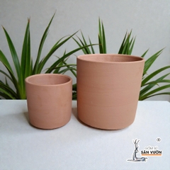 Chậu Gốm Đất Nung Trồng Cây Dáng Trụ Trơn - Gốm Sứ Sân Vườn