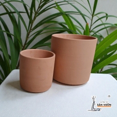 Chậu Gốm Đất Nung Trồng Cây Dáng Trụ Trơn - Gốm Sứ Sân Vườn