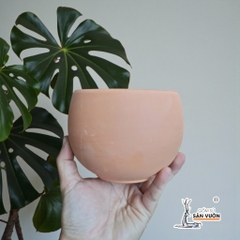 Chậu Gốm Đất Nung Dáng Trứng Tròn Trơn - Gốm Sứ Sân Vườn