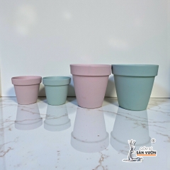 Chậu Gốm Đất Nung Ly Gờ Màu Pastel Size 10 cm - Gốm Sứ Sân Vườn