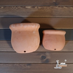 Chậu Treo Ốp Tường Gốm Đất Nung Dáng Trứng Trơn - Gốm Sứ Sân Vườn