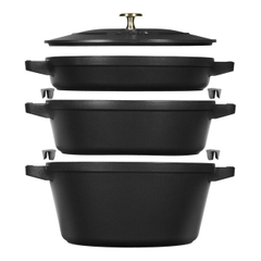 Nồi gang tròn STAUB màu đen