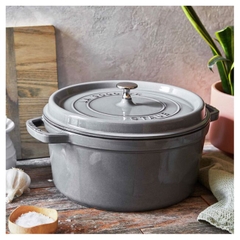 Nồi gang tròn STAUB màu xám