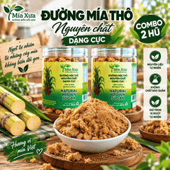 Combo 2 Hũ Đường Mía Thô Nguyên Chất Dạng Cục Hũ 500g