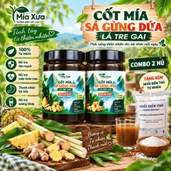 Combo 2 Hũ Cốt Mía Sả Gừng Dứa Lá Tre Gai Mía Xưa Hũ 1Kg