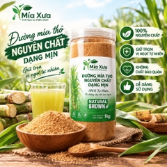 Đường Mía Thô Nguyên Chất Dạng Mịn Hũ 1Kg
