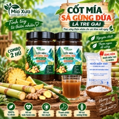 Combo 2 Hũ Cốt Mía Sả Gừng Dứa Lá Tre Gai Mía Xưa Hũ 1Kg