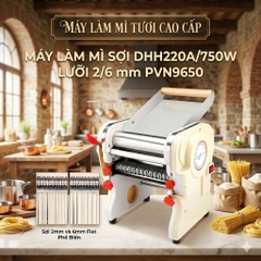 {Đủ Mẫu} Máy Làm Mì Sợi DHH220C/750W + Trộn bột Cán Hoành Thánh, Bánh Canh, Bánh Bao Ramen Chinese Noodles Fried