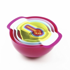 Bộ 10 món nhà bếp Đa Năng tiện dụng: Thau, rổ, rây bột, Muỗng đo lường...Rainbow Bowl  Sweet Color Mixing Bowl Plastic SP000234
