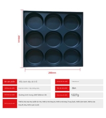 {Đủ Mẫu Xài Điện & Gas} Máy Làm Bánh 9 Lỗ Tròn 8 Cm Egg Hamburger, Egg Tart, Red Bean Cake Machine