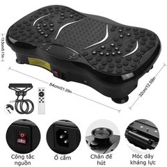 Máy Rung Lắc Toàn Thân Giảm Béo – Màn Hình LCD, Nhạc Bluetooth, Remote Điều Khiển