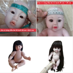 {ĐỦ MÀU} TÓC TƠ GIẢ CHỊU NHIỆT CHO BÚP BÊ TÁI SINH vòng Đầu 30 cm 50 cm = 20 inch Doll + vòng Đầu 34 cm 55 cm = 22 inch Doll, búp bê mini 20 cm (Ixdoll)
