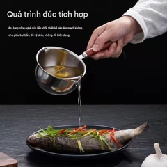 🥛 Nồi Sữa Mini 300ml Inox 304 – Tay Cầm Gỗ, Chiên Nấu Đa Năng PVN10052