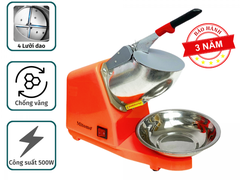 Máy Bào Đá Tuyết, 4 lưỡi, 2 Nắp DR-207 Bào Siêu Mịn 220V 500W Bảo Hành 3 Tháng Cam PVN8003