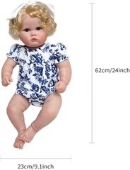 [Đủ mẫu] Búp Bê  Thân Gòn  Mềm Mại 60 cm = 24 inch Reborn Silicon Vinyl Doll