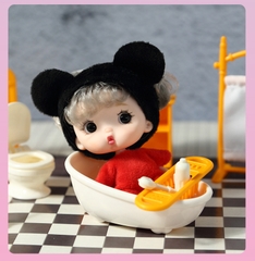 Búp Bê Em Bé Kawaii Mini OB 10 Cm = 3 Inch Kèm Trang Phục Động Vật Dễ Thương