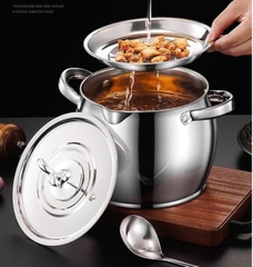 Bồn Chứa Mỡ Lợn Inox 1.5L – Có Nắp Đậy  Bộ Lọc, Chịu Nhiệt Cao PVN10053