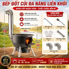 🔥 BẾP CỦI ĐA NĂNG LIỀN KHỐI – BẢN NÂNG CẤP CỰC DÀY 43CM PVN9692🔥