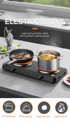 🔥 BẾP ĐIỆN Đôi Dùng Cho Gia Đình 2 MẶT 2000W – ELECTRIC HOT PLATE