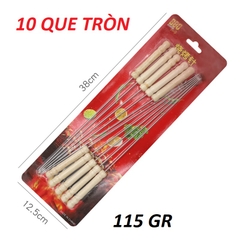 Bộ 10 Cây Xiên Que Nướng Thịt Thép Không Gỉ Tay Cầm Gỗ PVN3573