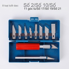 Bộ Dao Trổ, Dao Inox + Lưỡi chống trượt Chuyên Dụng Khắc Tỉa Thủ Công