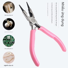 Bộ 4 Kìm dùng để làm đồ trang sức xỏ hạt đa chức năng handmade DIY màu hồng PVN7826