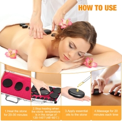 Bộ Hộp Nhôm Hấp Đá Nóng Massage (Cắm Điện) + 16 Viên Đá Cao Cấp PVN8190