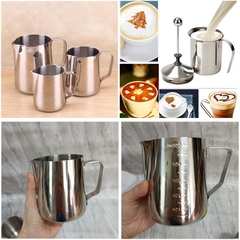 Ca Đánh Sữa Lạnh Tạo Bọt Sữa Đa Năng, CA SỤC  Inox 304 Double Mesh Milk Frother