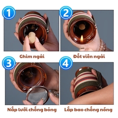 Combo Cốc Phù Dương Xông Hơ Tặng 54 Nhang Ngải, Bản Đồ Huyệt Trị Hàn Ẩm Massage, Giác Hơi, Cạo Gió, Chải Thông Kinh Lạc PVN6783