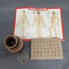Combo Cốc Phù Dương Xông Hơ Tặng 54 Nhang Ngải, Bản Đồ Huyệt Trị Hàn Ẩm Massage, Giác Hơi, Cạo Gió, Chải Thông Kinh Lạc PVN6783