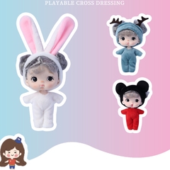 Búp Bê Em Bé Kawaii Mini OB 10 Cm = 3 Inch Kèm Trang Phục Động Vật Dễ Thương