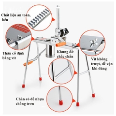Dụng Cụ Ép Làm Mì, Bún, Bánh Canh Inox 4 Chân + 4 Mặt Ép Cao Cấp SP000049