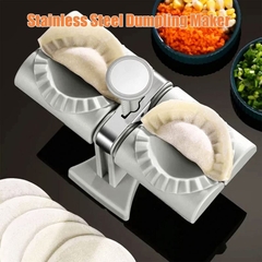 Dụng Cụ Khuôn Ép Làm Bánh Mandu, Quai Vạc, Bánh Xếp, Há Cảo Tự Động Hai Đầu Màu Be 2022 Ravioli Double Head Dumpling Wrapper Mould PVN4593