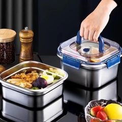 Hộp Đựng Thực Phẩm 1800 ml Inox Salad Trái Cây Hộp Cơm Trưa Có Nắp Cắm Trại PVN10050