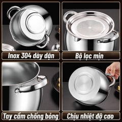 Bồn Chứa Mỡ Lợn Inox 1.5L – Có Nắp Đậy  Bộ Lọc, Chịu Nhiệt Cao PVN10053