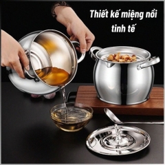 Bồn Chứa Mỡ Lợn Inox 1.5L – Có Nắp Đậy  Bộ Lọc, Chịu Nhiệt Cao PVN10053