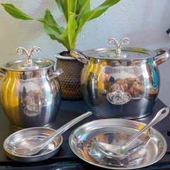 Bồn Chứa Mỡ Lợn Inox 1.5L – Có Nắp Đậy  Bộ Lọc, Chịu Nhiệt Cao PVN10053