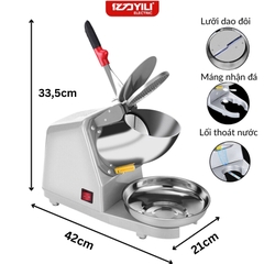 Máy Bào Đá Tuyết, 4 lưỡi, 2 Nắp DR-207 Bào Siêu Mịn 220V 500W Bảo Hành 3 Tháng Cam PVN8003