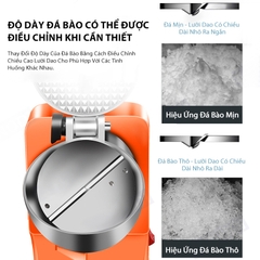 Máy Bào Đá Tuyết, 4 lưỡi, 2 Nắp DR-207 Bào Siêu Mịn 220V 500W Bảo Hành 3 Tháng Cam PVN8003